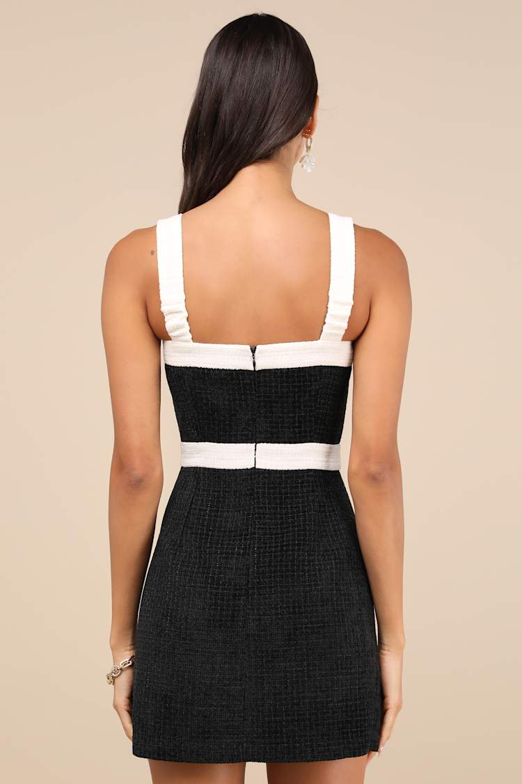 chinese dress ladies English Factory Sleeveless Tweed Mini Dress main image 1