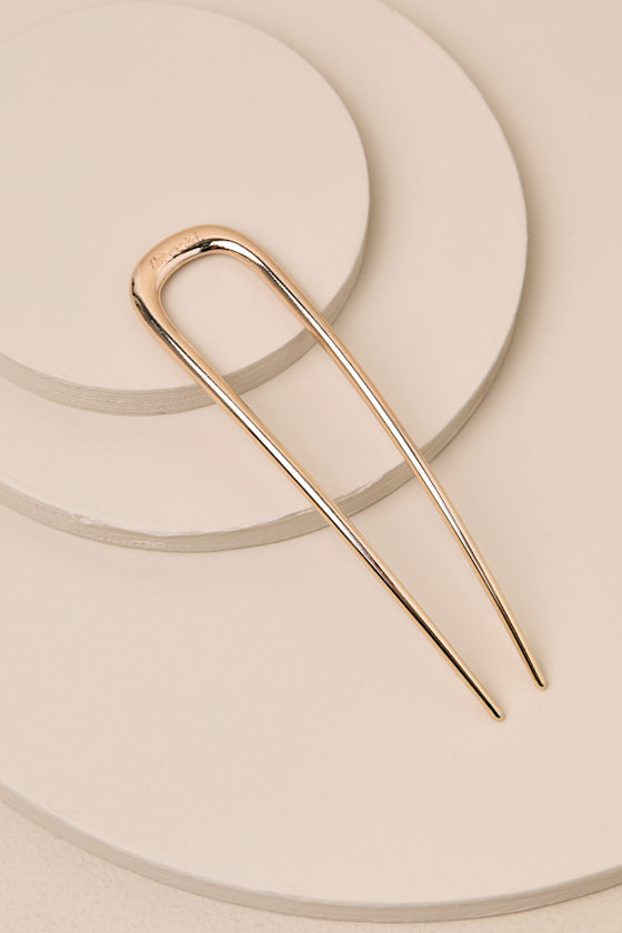 Gold Metal Oversized French Hair Pin