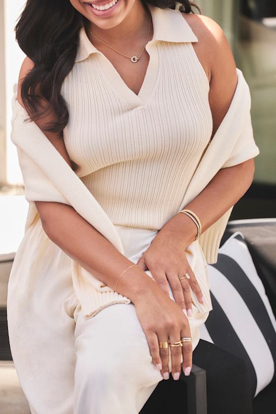 Cream Sweater Top main image 1