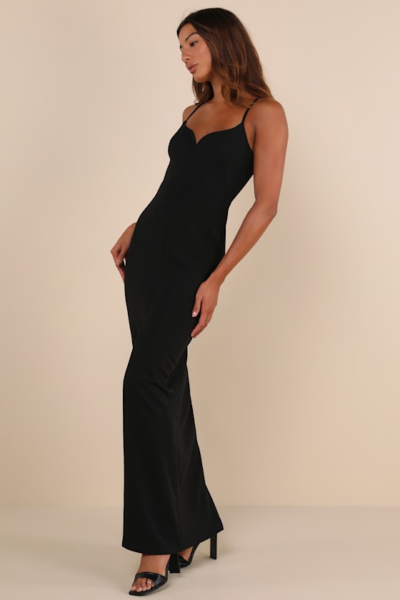 Lulus Impressive Glamour Black Sleeveless Column Maxi Dress In Black