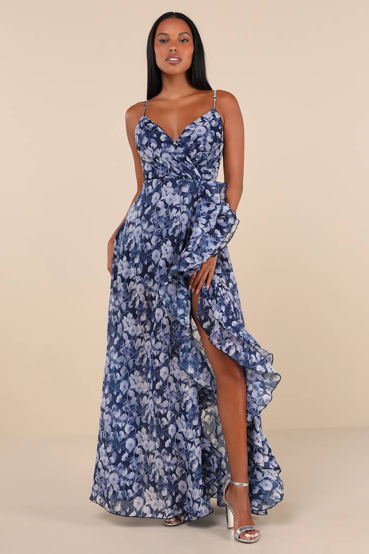 knee length dresses for ladies Luxe Aura Strapless Floral Maxi Dress – VICI