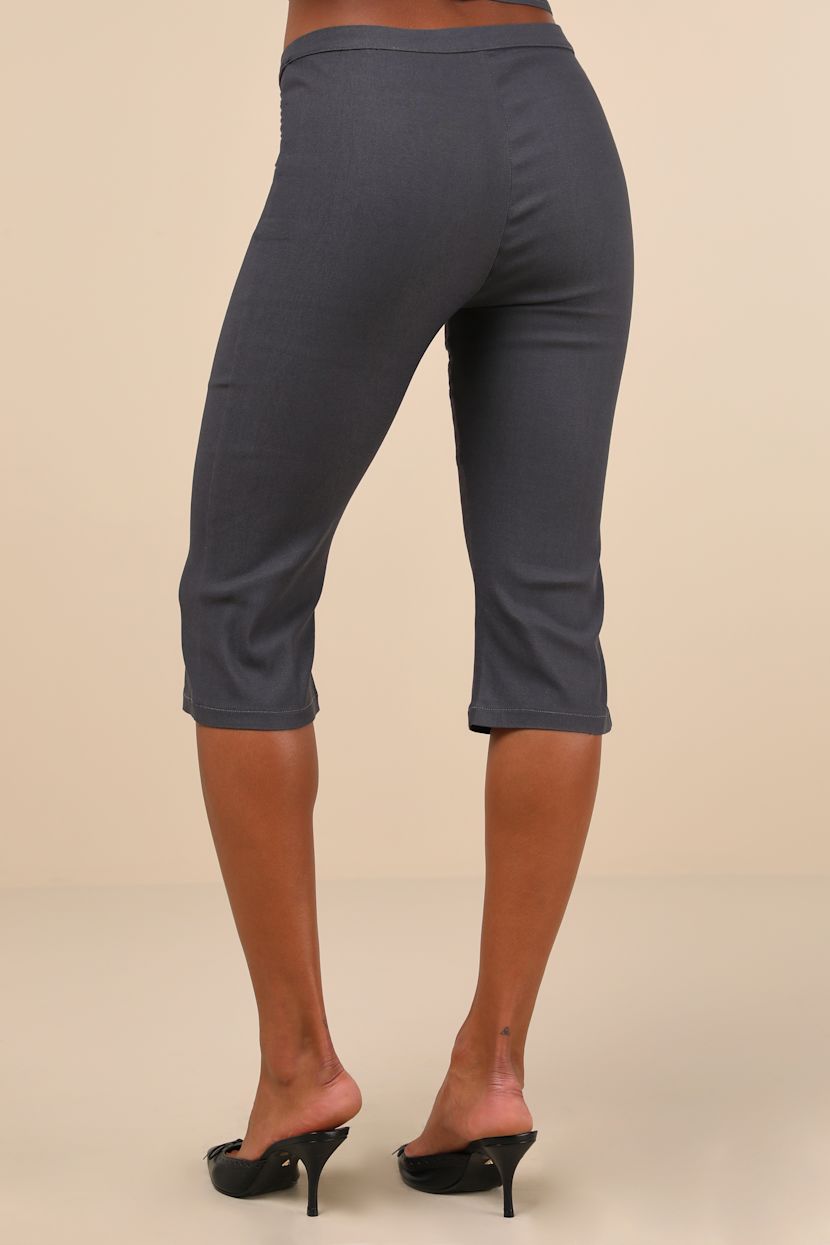 Motel Sawil Trouser - Charcoal Grey Capris - Capri Trouser Pants - Lulus