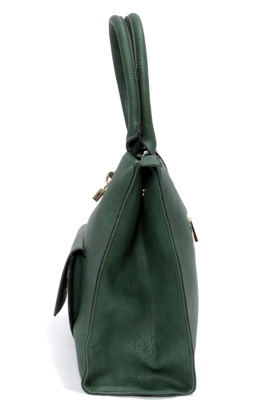 Dark Green Handbag Green Purse Vegan Leather Purse 39.00