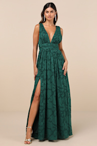 Sweet Sophistication Green Burnout Floral Maxi Dress 1