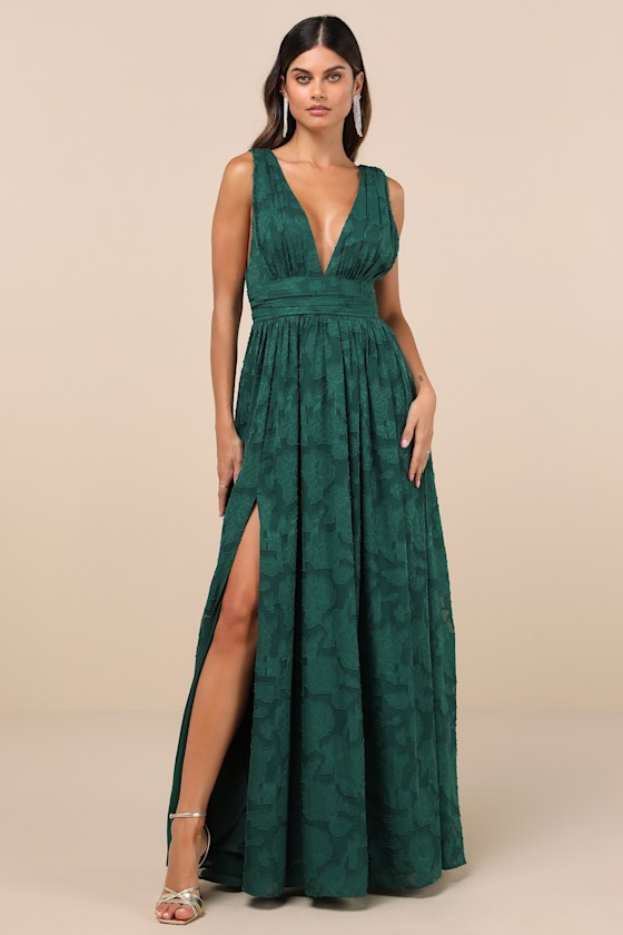 Sweet Sophistication Green Burnout Floral Maxi Dress 1