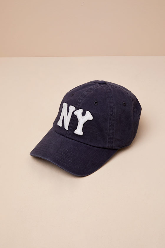 NY Archive Washed Navy Canvas Dad Hat 4