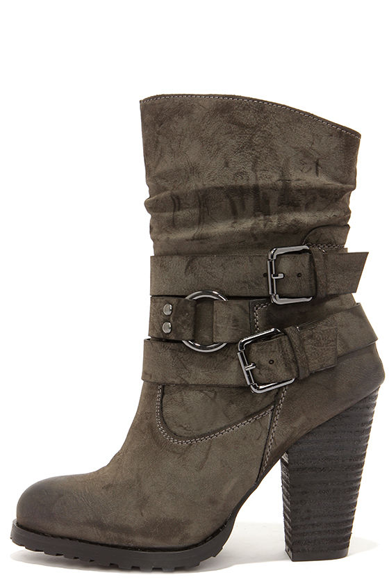 Cute Khaki Boots High Heel Boots MidCalf Boots 47.00 Lulus