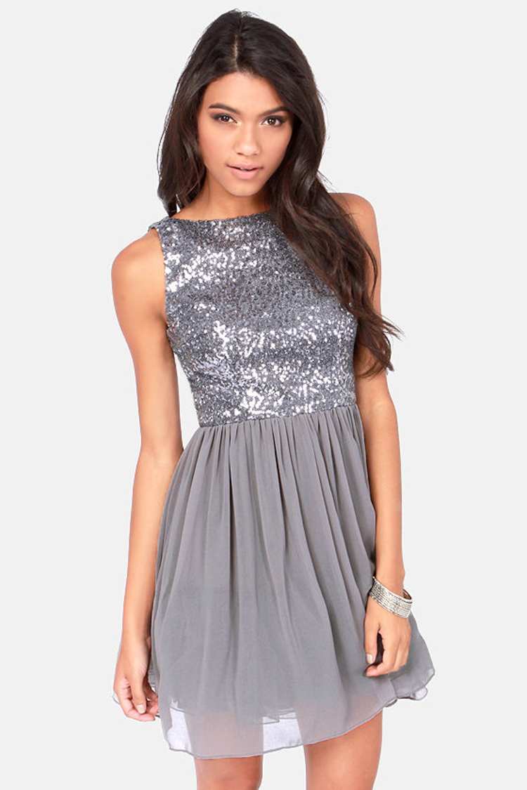 BB Dakota Holly Dress - Silver Dress - Sequin Dress - $87.00 - Lulus