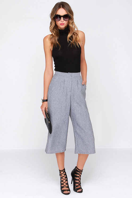 Grey Culottes - Grey Gauchos - High-Waisted Shorts - $37.00 - Lulus