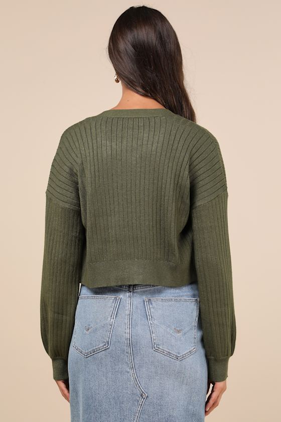 Lulus Cutest Duet Olive Green Knit Cami Top And Cardigan Sweater Set In Olive Green