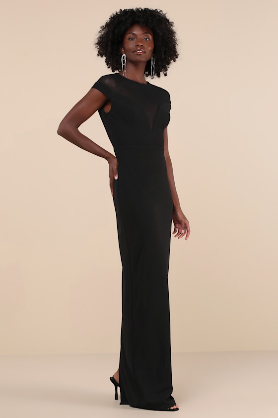 Sheer sleeve maxi dress deals