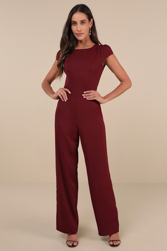 On the Go Jumpsuit (burgundy) main image 1