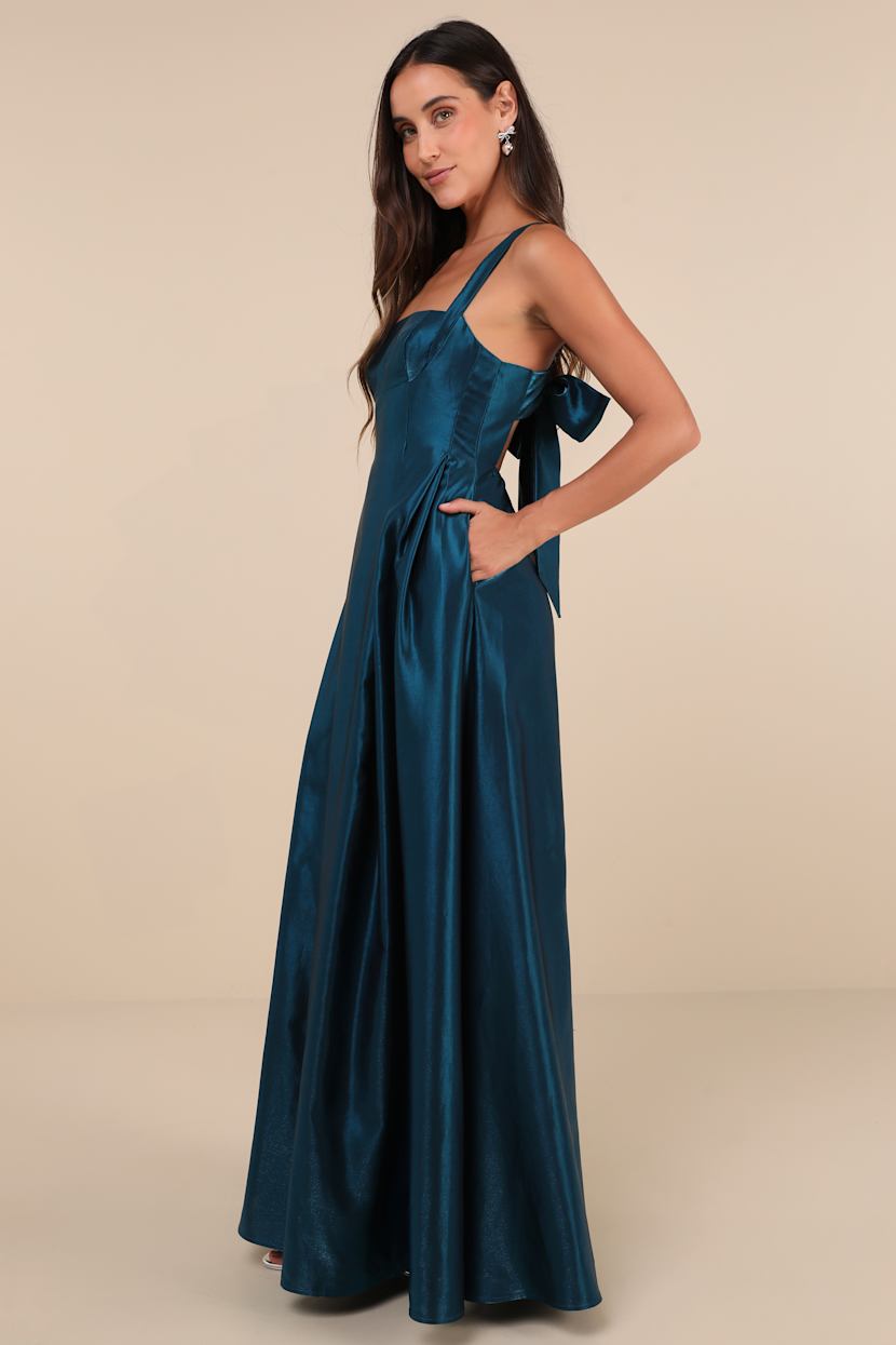 sachin and babi light blue dress Illusion Neck Red Rhinestone Feather Slit Sequin Prom Dress main image 1