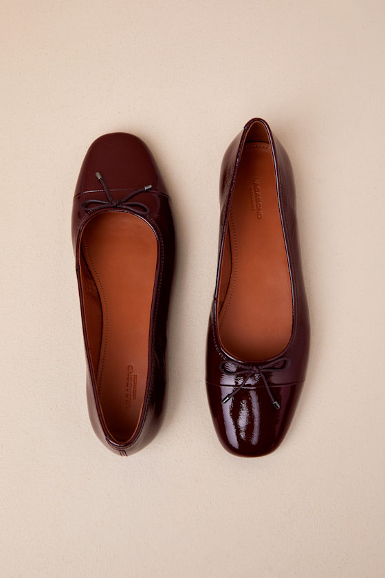 Jolin Cherry Patent Leather Bow Ballet Flats 2