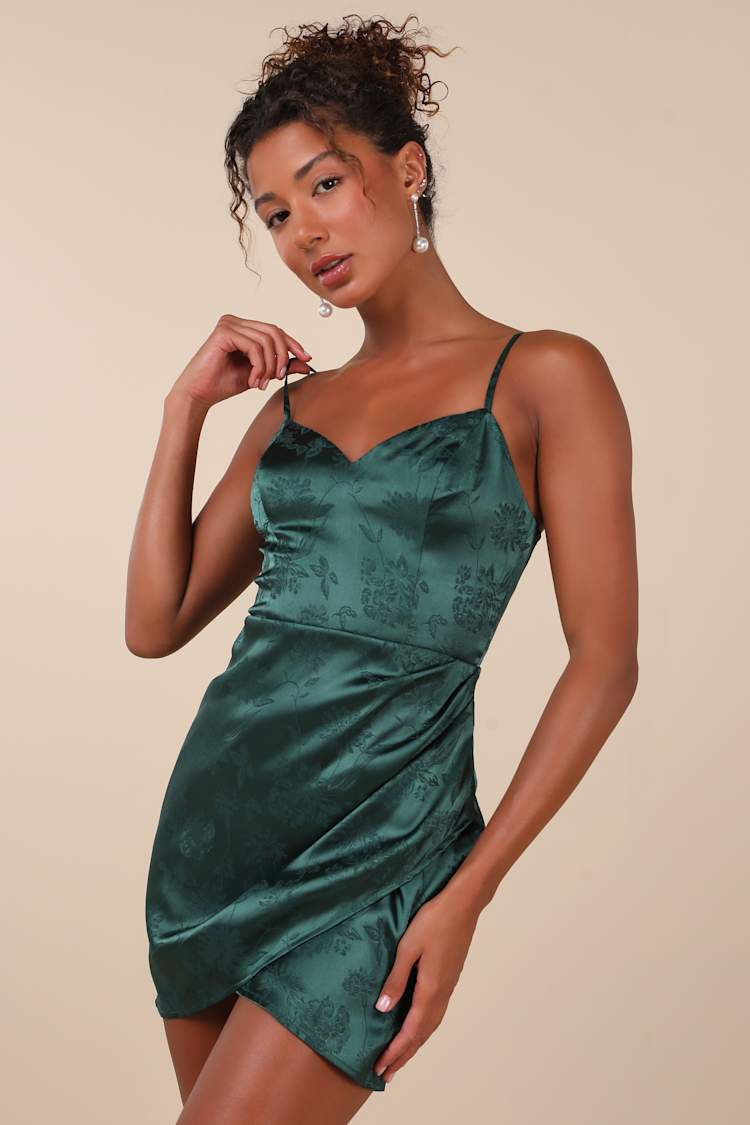slim fit dress slacks Zapakasa Women Dark Green Short Homecoming Dress A Line Spaghetti Straps  Cocktail Dress with Appliques