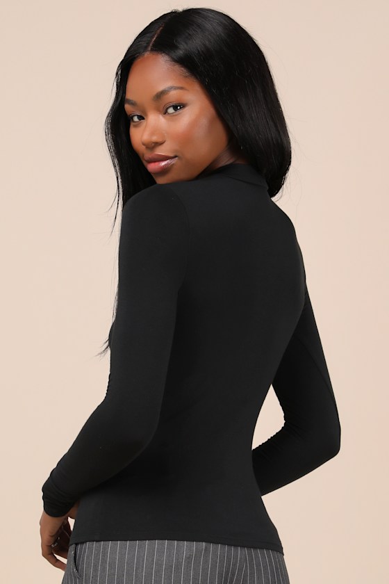 Lulus Anything Is Posh-ible Black Top In Black