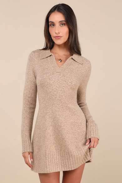 white christmas dresses Taupe Quilted Sleeveless Mini Dress - All Dresses