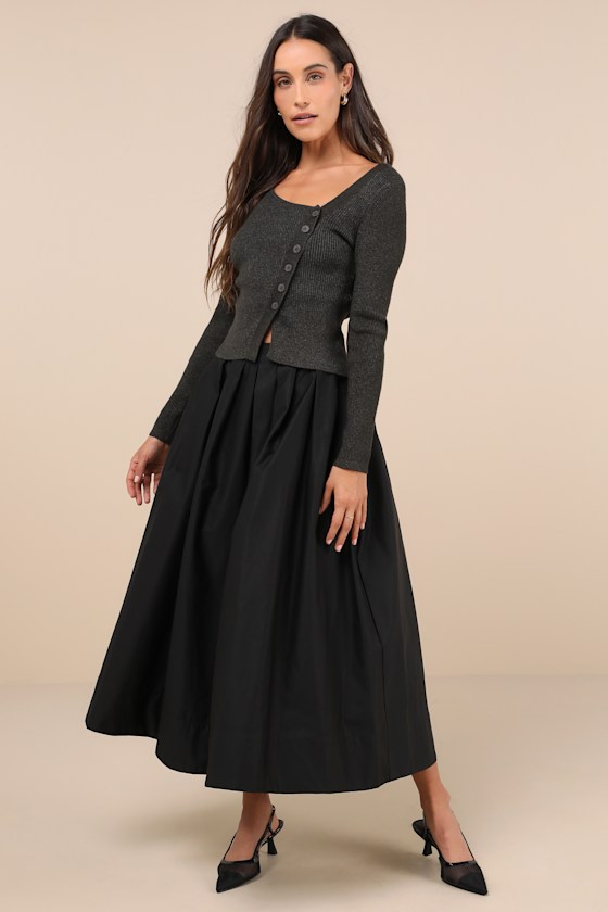 Tea length black skirt new arrivals