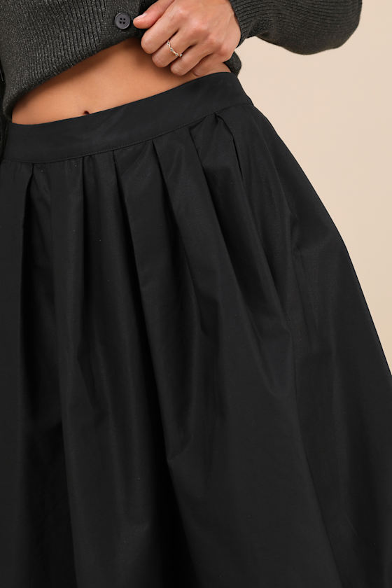 スカート TheLatest Black cotton midi skirt TheLatest Black cotton midi skirt | TheDoubleF
