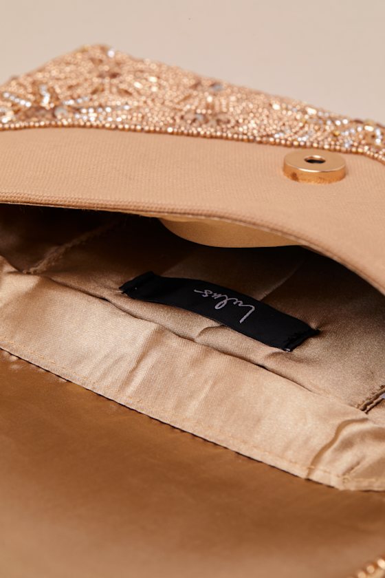 Dazzling Favorite Gold Beaded Floral Clutch - thumbnail 5