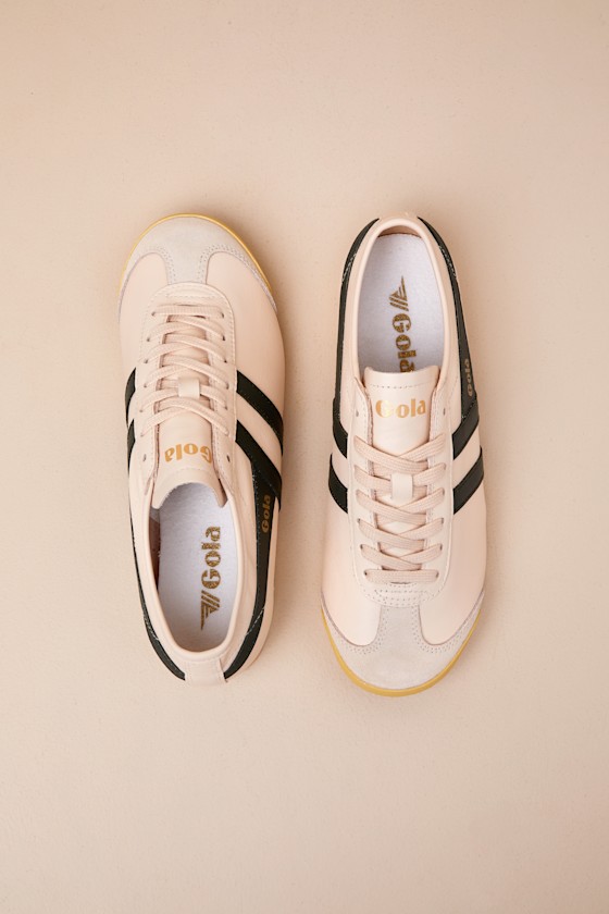 Shop Gola Race Ecru And Dark Khaki Leather Lace-up Sneakers In White