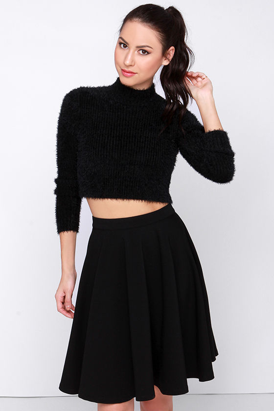 Mink Pink First Base Skivvy - Cropped Sweater - Black Sweater - $63.00 ...