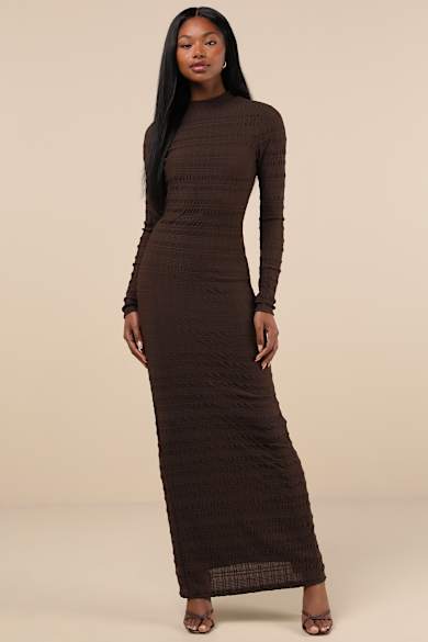 womens fall dress brown Satin Bridesmaid Dress Prom Dress Brown XL Cameron Espresso by Grace Loves Lace main image 0