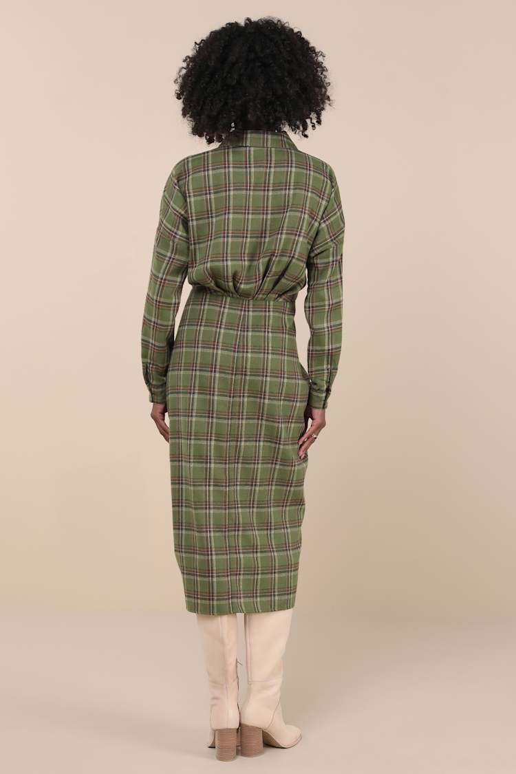 green plaid bodycon dress Metallic Green Plaid Indy Maxi Dress Tuckernuck Green Plaid / L main image 0