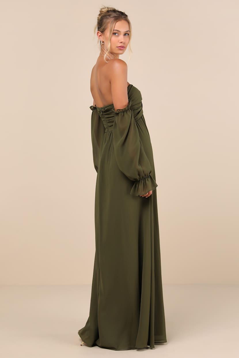 slim fit dress slacks Elegant Olive Green Pleated Fitted Dress for Women main image 1