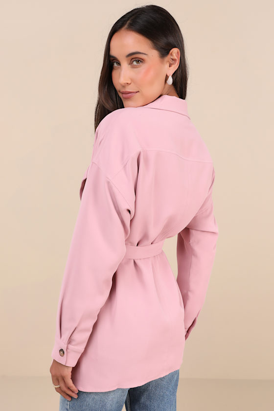 Pink Trench Coat - Short Trench Coat - Pink Outerwear - Pink