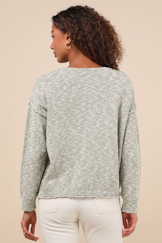 Timeless Perfection Green Textured Crew Neck Pullover Sweater 3