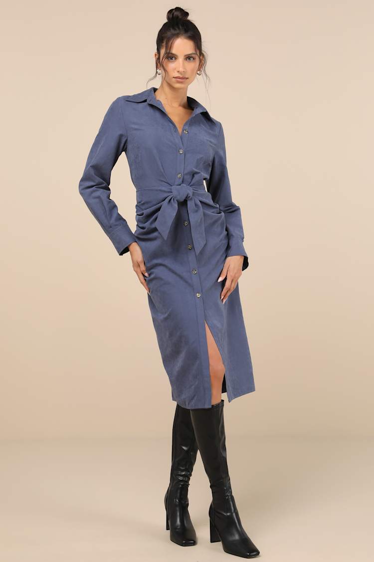 knee length dresses for ladies WILD ESPRESSO FAUX SUEDE MIDI DRESS l FLYING TOMATO – Flying Tomato