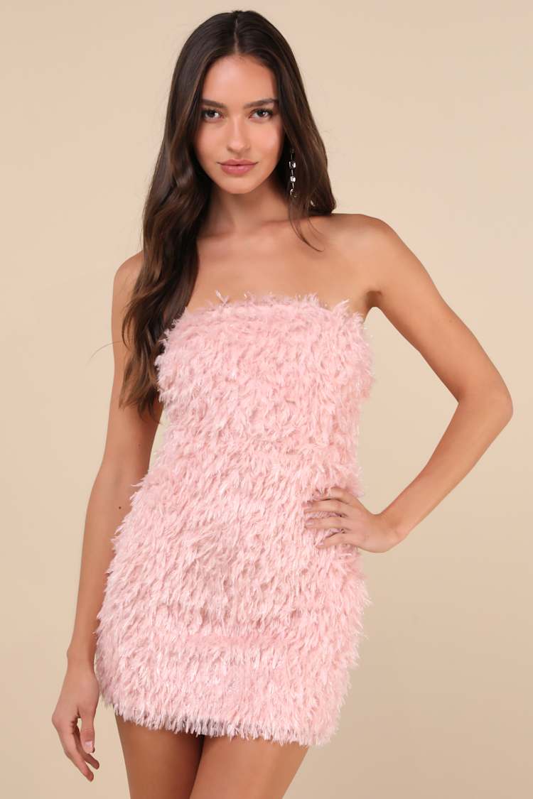 strapless open back dress Chiffon Maxi With Embellished Belt - Peach