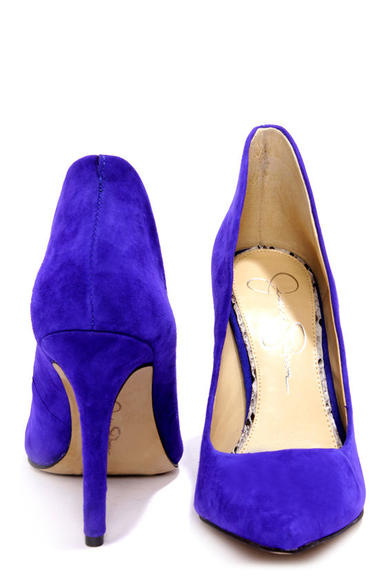 jessica simpson blue suede heels