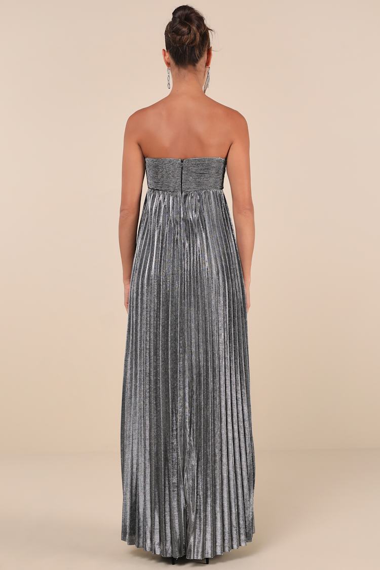 silver pleated maxi dress Pleated maxi dress Silver for Women