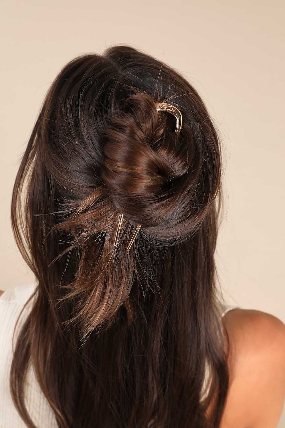 Gold Metal Oversized French Hair Pin