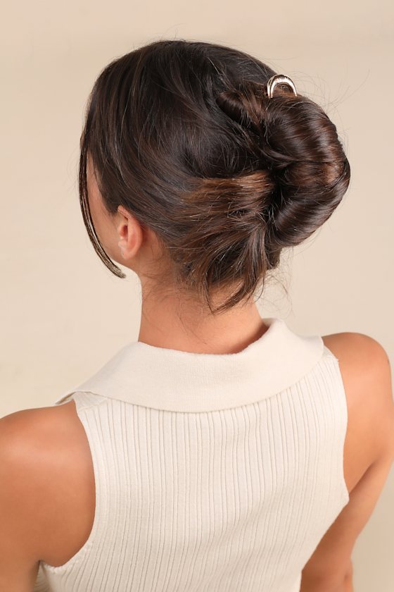 Gold Metal Oversized French Hair Pin 4