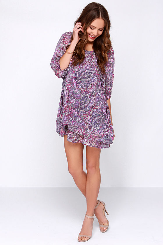 ⭐︎希少⭐︎SOORPLOOM Ismay dress 7Y Lucy Love Gabriella - Purple Dress - Print Dress - Shift Dress