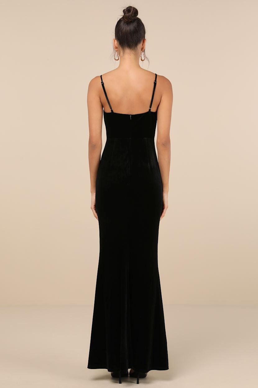 Black Velvet Dress - Ruched Sleeveless Maxi Dress - Maxi Dress - Lulus
