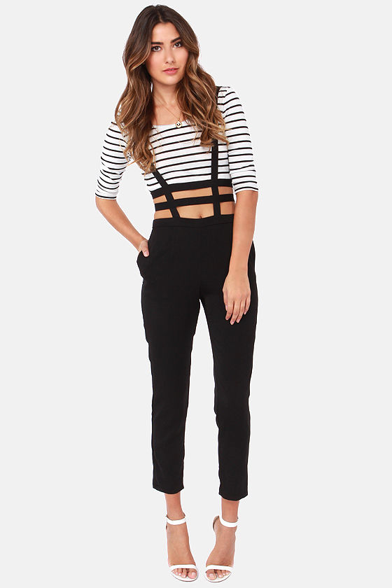 Textured Wide Leg Suspender Pant  3 jems boutique