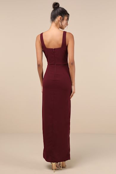 Dramatic Stunner Black Velvet Bow Strapless Maxi Dress