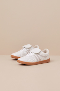 Madrid White Multi Quilted Lace-Up Sneakers
