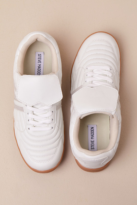 Madrid White Multi Quilted Lace-Up Sneakers 3