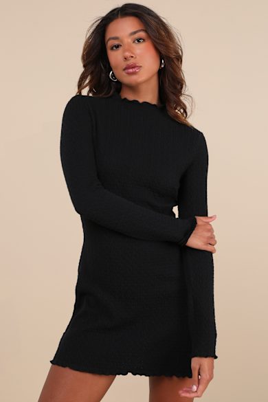 Black Long Sleeve Dresses for Women