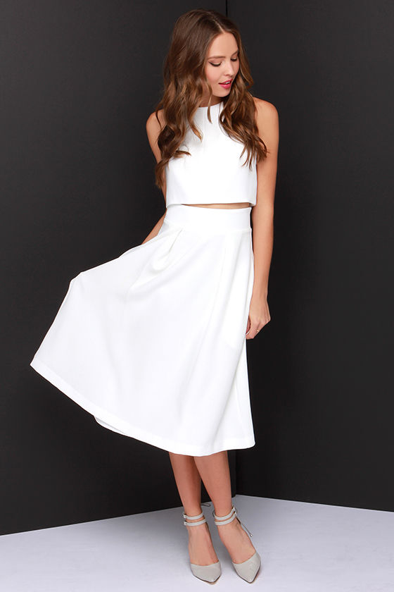 lulus white two piece dress