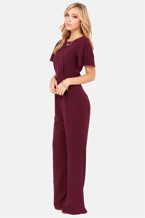 bridesmaid jumpsuit burgundy