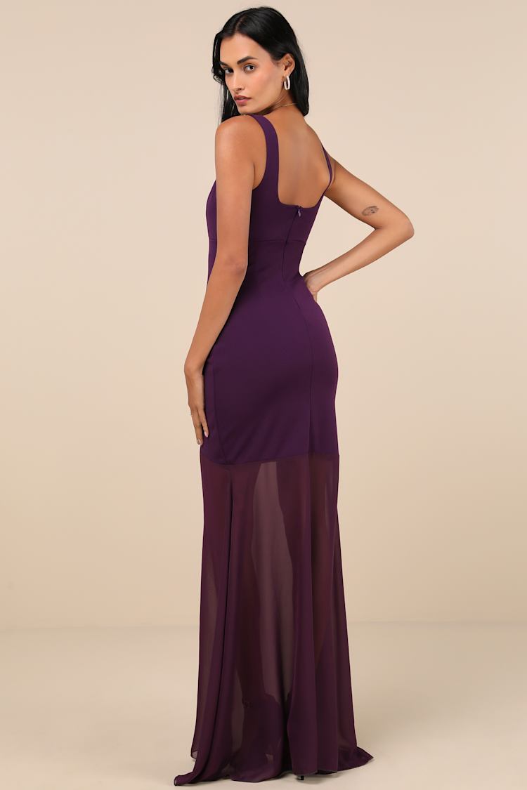 Sincerely Exemplary Purple Sleeveless Trumpet Hem Maxi Dress