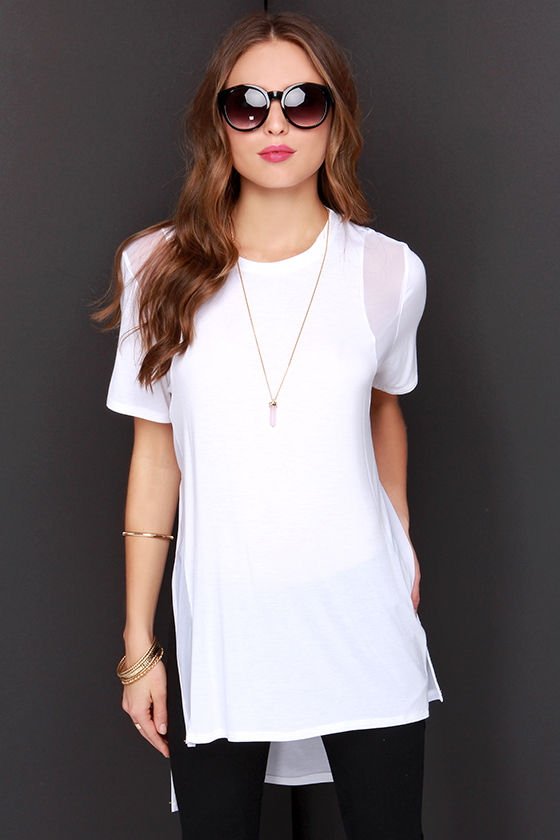 Cute Ivory Tee Oversized Top White Tee 33.00 Lulus