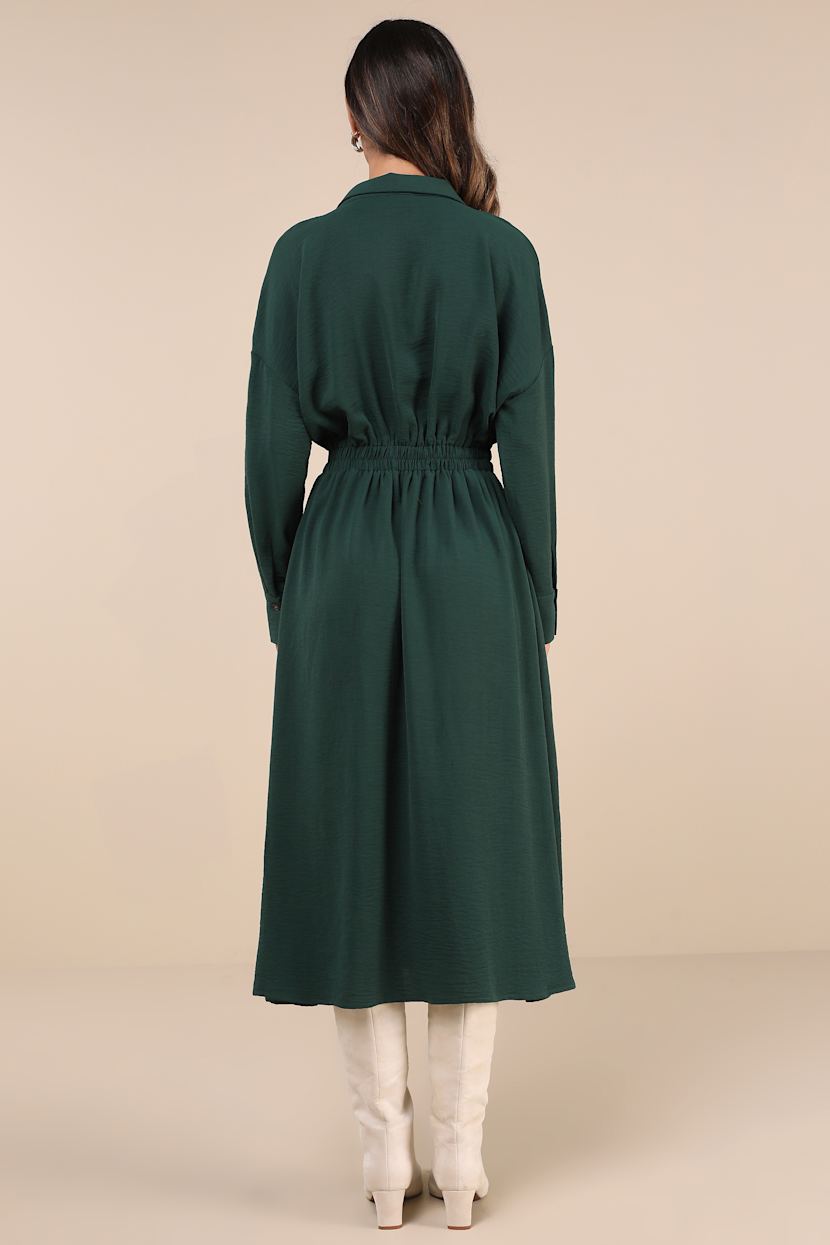 green emerald velvet dress Blue Cotton Poplin Fit and Flare Short Button-Down Shirt Dress 50