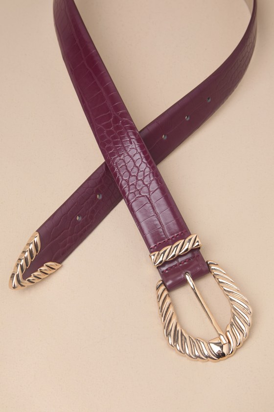 Petit Moments Modern Rodeo Burgundy Western Belt In Burgundy